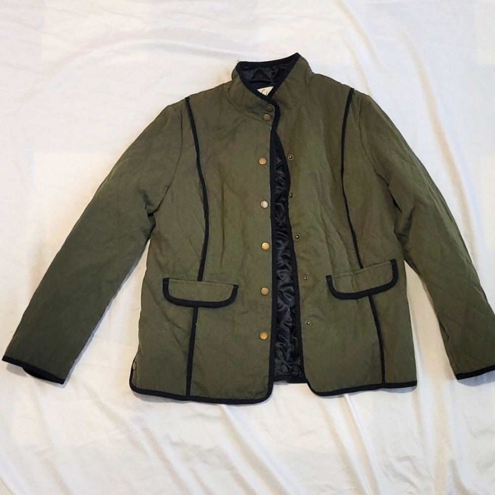 Quilted green liner coat -B6